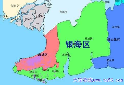 東莞到北海市物流地圖