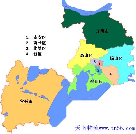 東莞到無(wú)錫市物流地圖